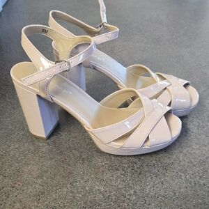 Elegant Cream High Heel Sandals